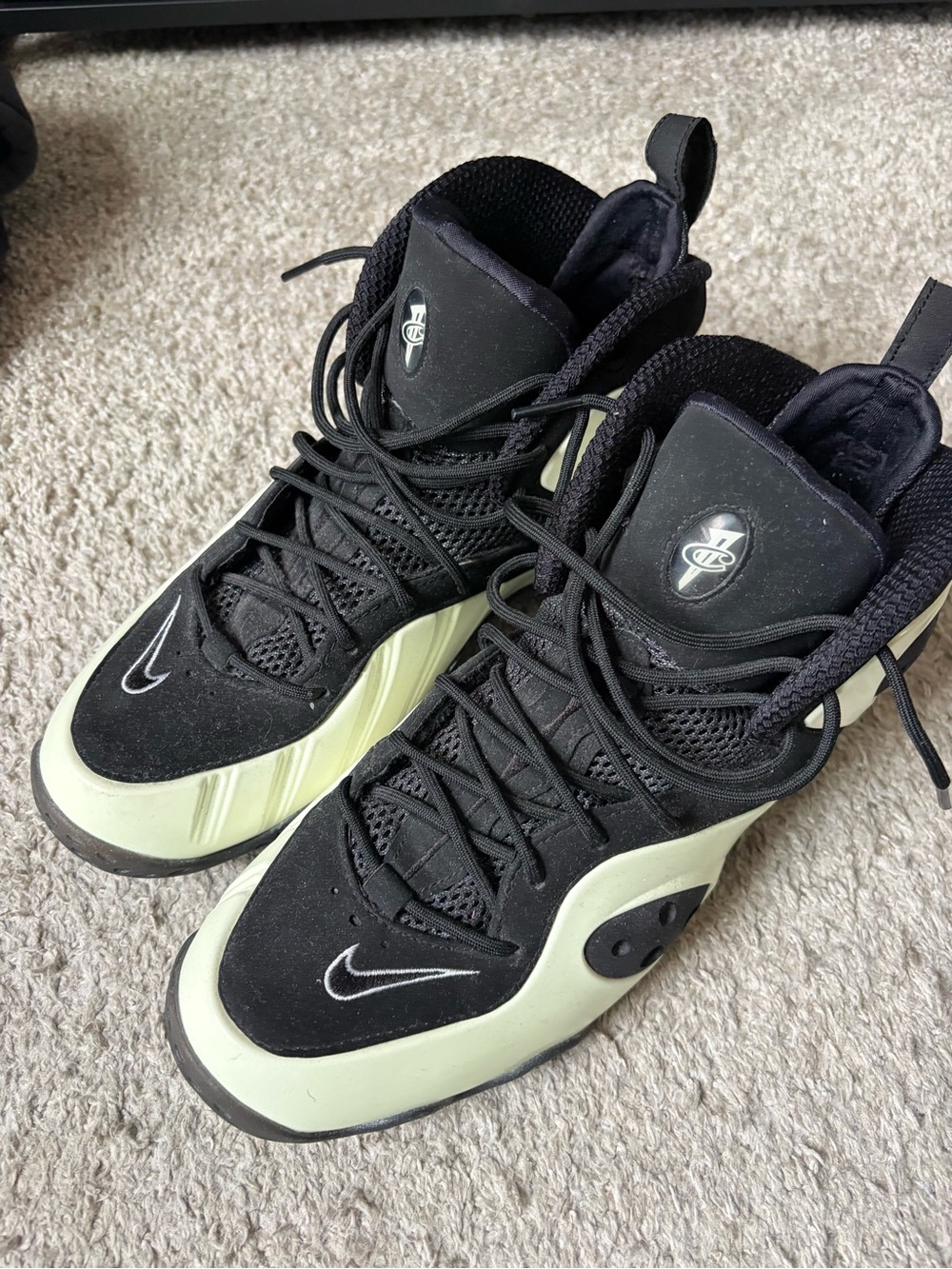 Nike zoom rookies glow in the dark Black & cream High-Top Basketball Shoes